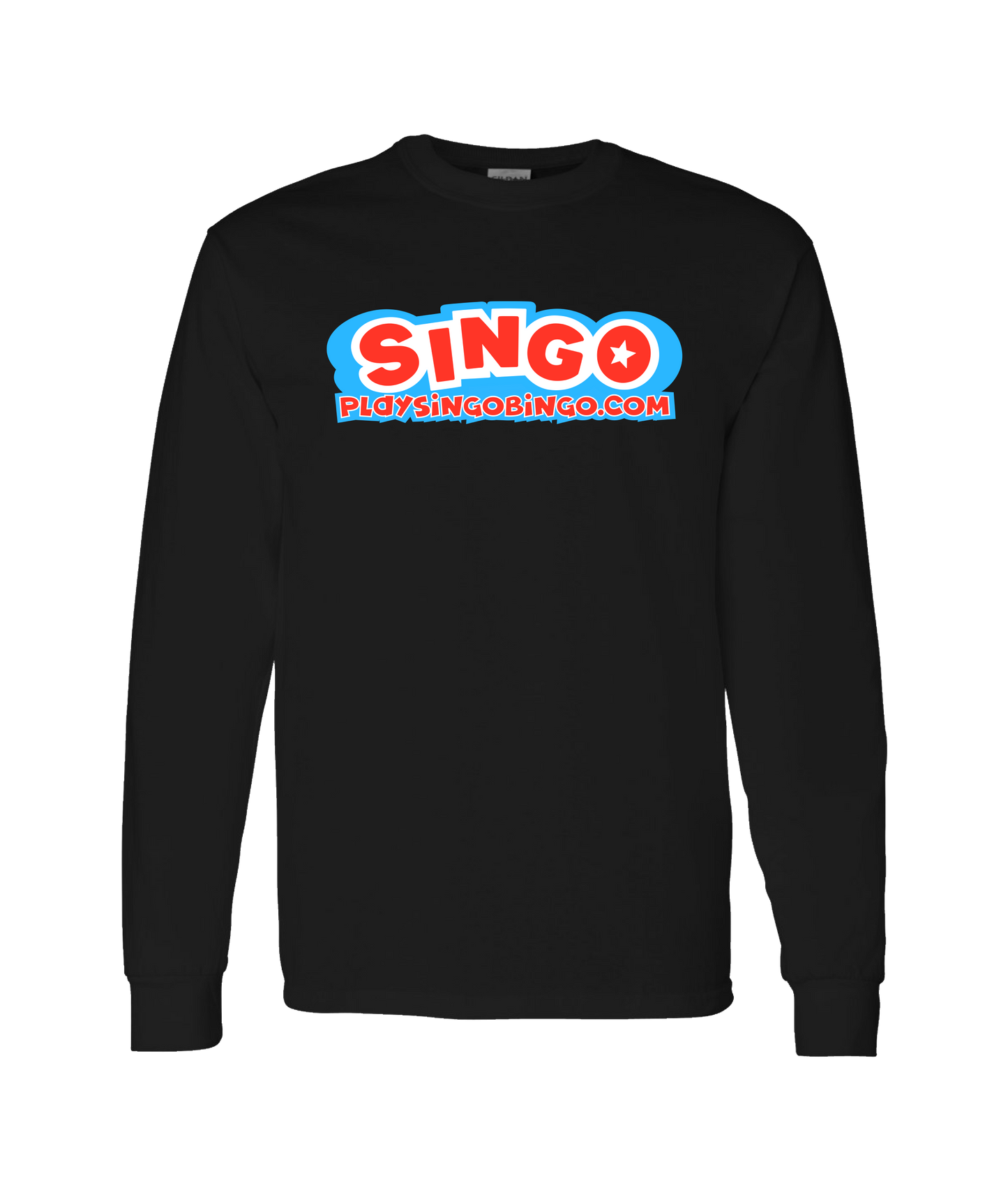 Singo Music Bingo - PlaySingoBingo.com - Black Long Sleeve T