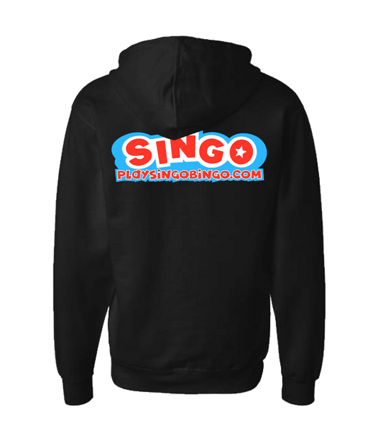Singo Music Bingo - PlaySingoBingo.com - Black Zip Up Hoodie