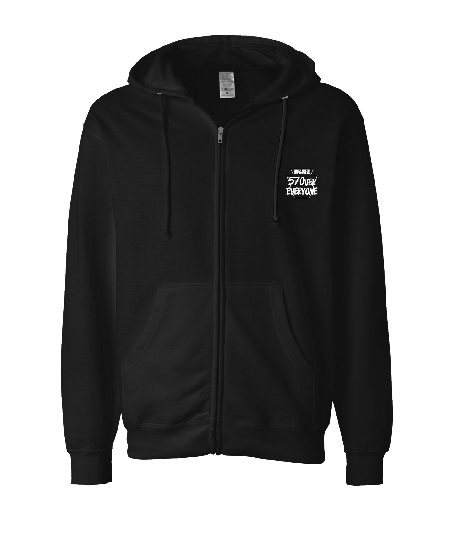 Smash Master Wrasslin - 570 OVER EVERYONE - Black Zip Up Hoodie