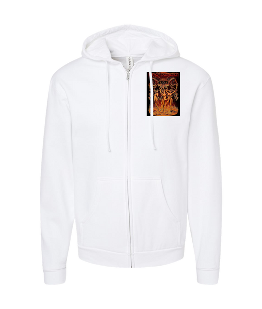 V-SODTOP - Destruction Designed - White Zip Up Hoodie