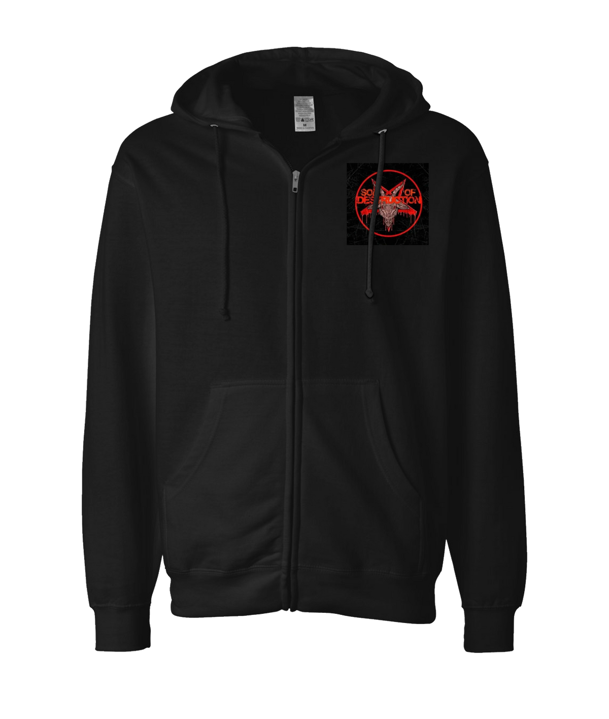 V-SODTOP - Destruction Designed - Black Zip Up Hoodie