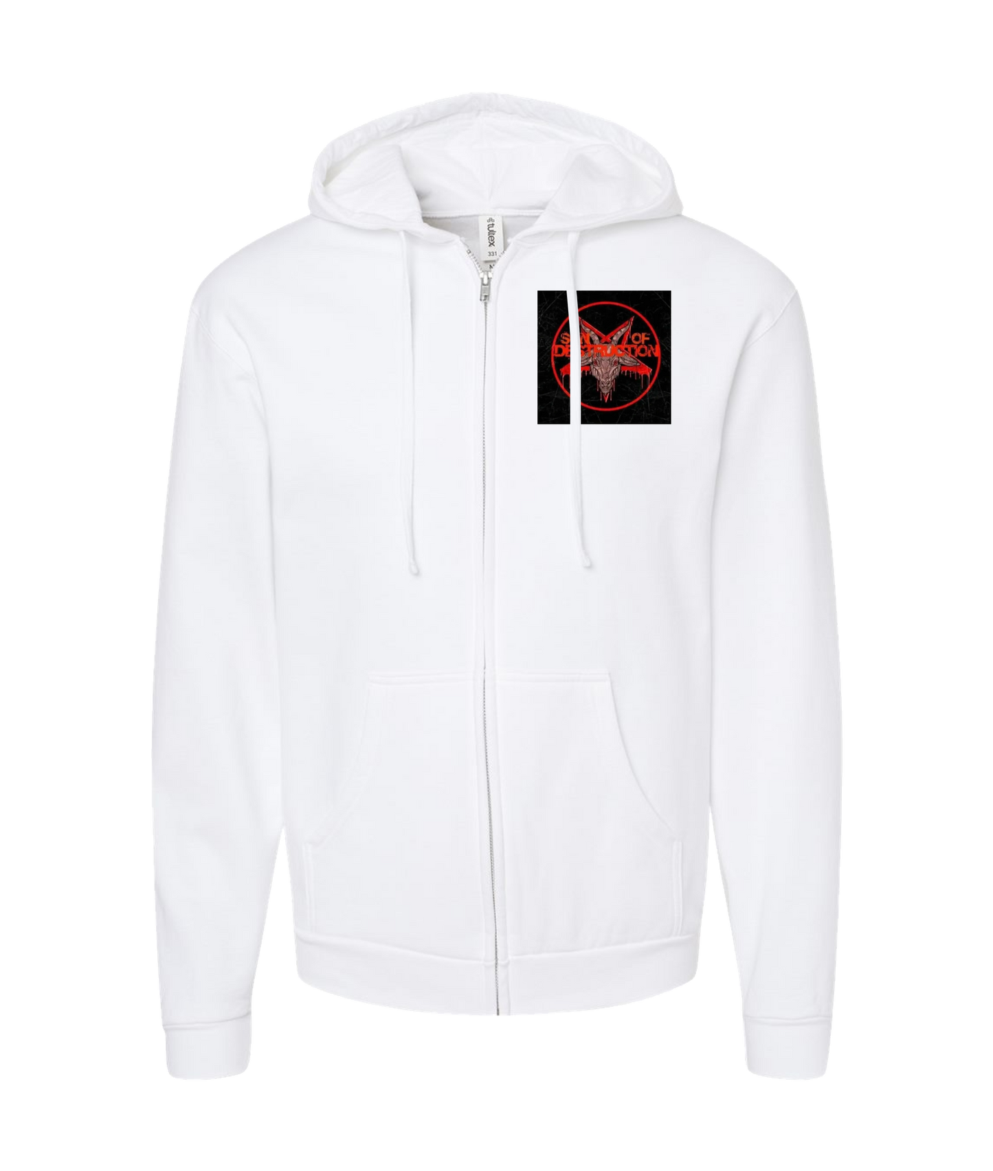 SonOfDestruction - Destruction Designed - White Zip Up Hoodie
