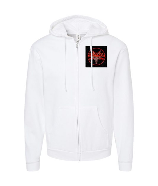 V-SODTOP - Destruction Designed - White Zip Up Hoodie