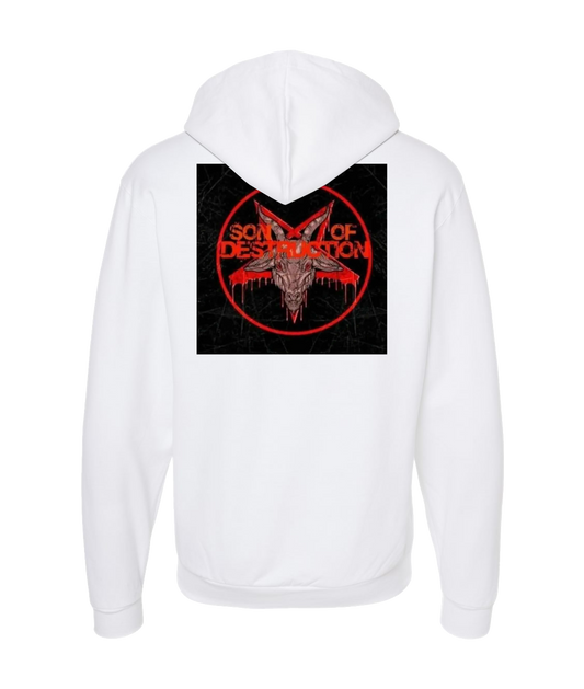 V-SODTOP - Destruction Designed - White Zip Up Hoodie