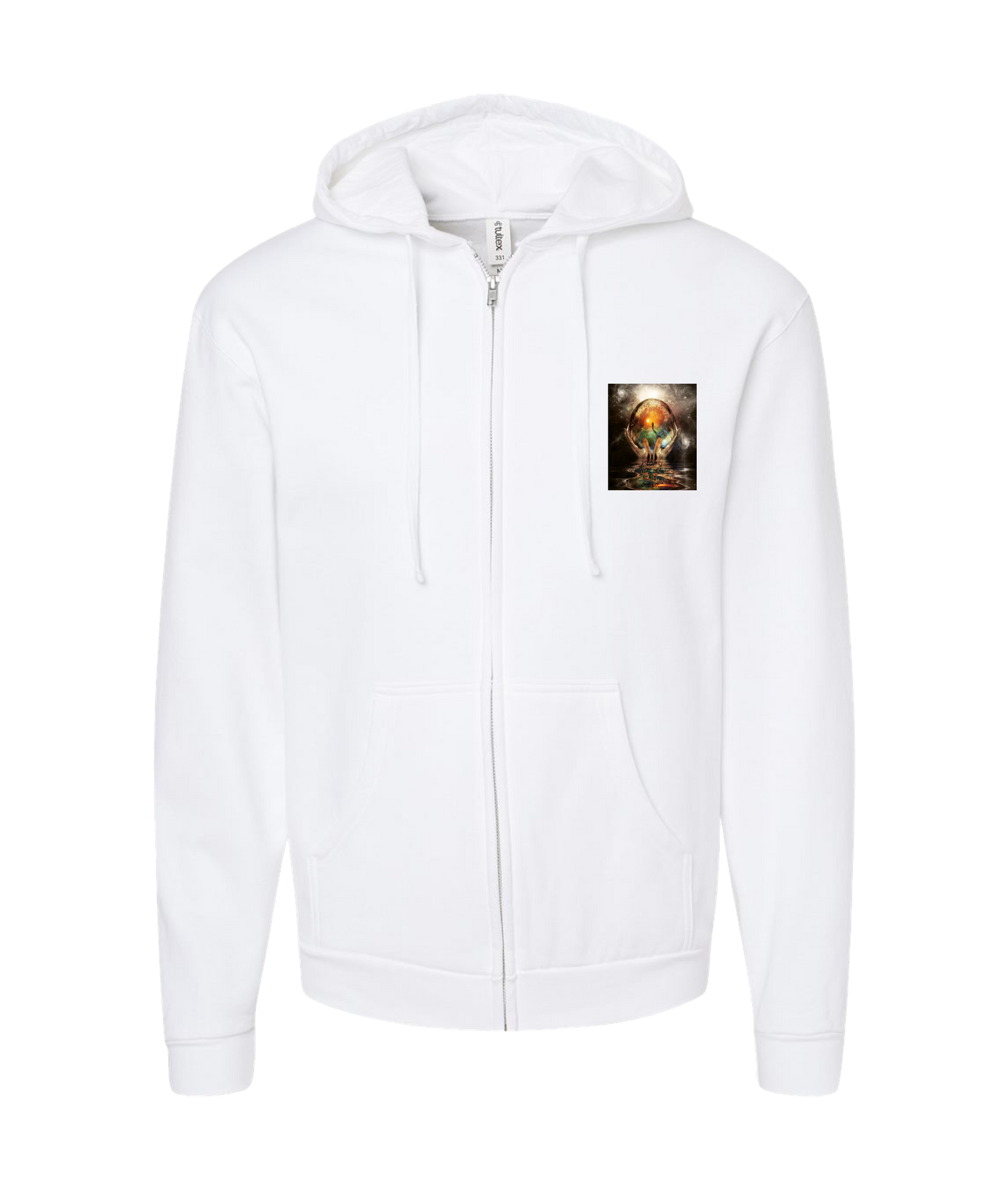 V-SOP - DESIGN 2 - White Zip Up Hoodie