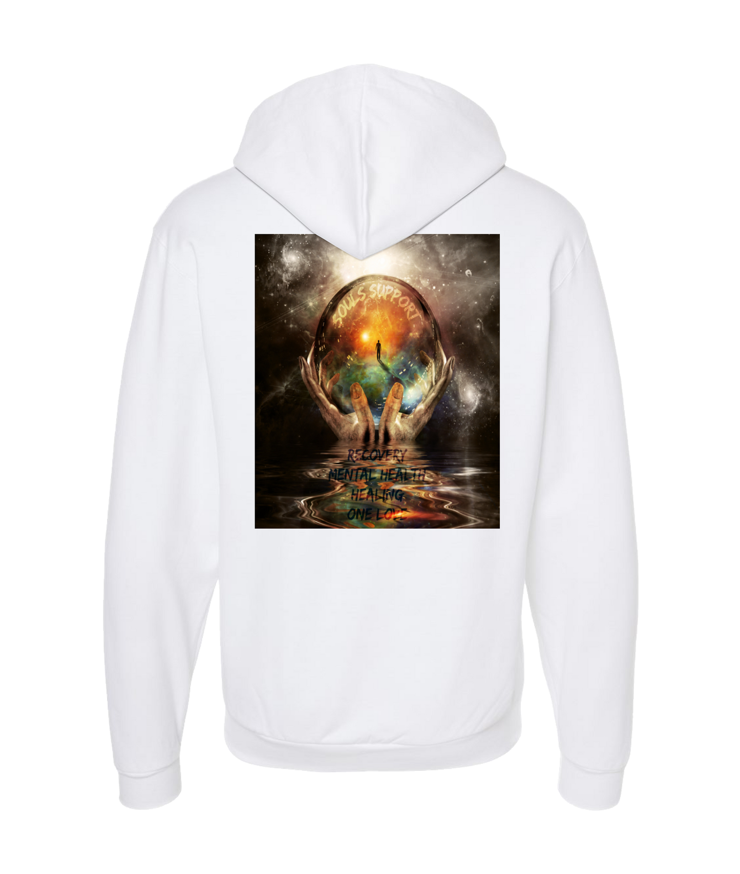 Souls Support - DESIGN 2 - White Zip Up Hoodie