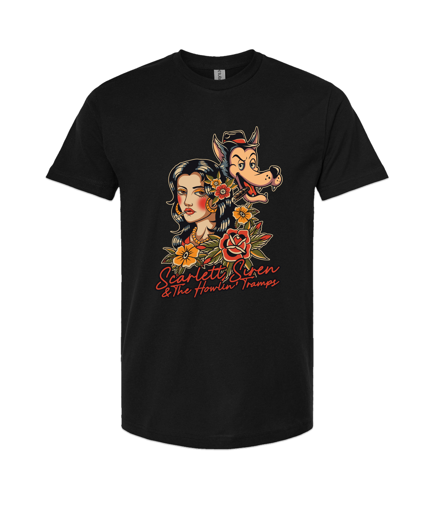 Scarlett Siren & The Howlin' Tramps - DESIGN 1 - Black T Shirt