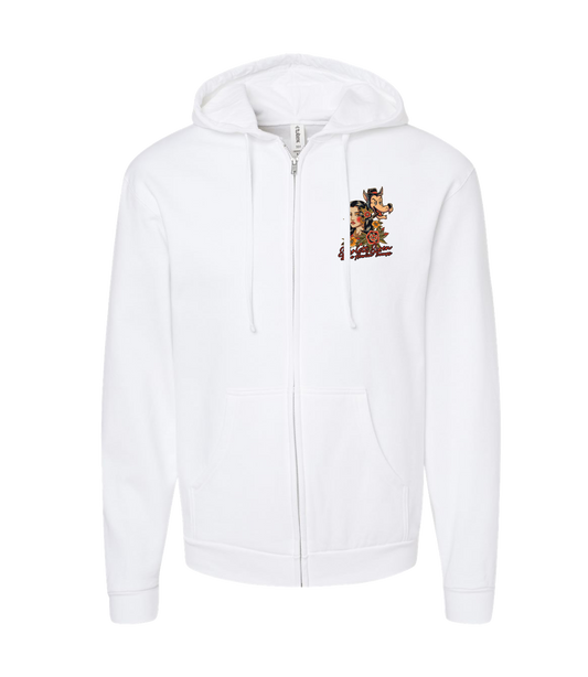 V-SSHTTOP - DESIGN 1 - White Zip Up Hoodie