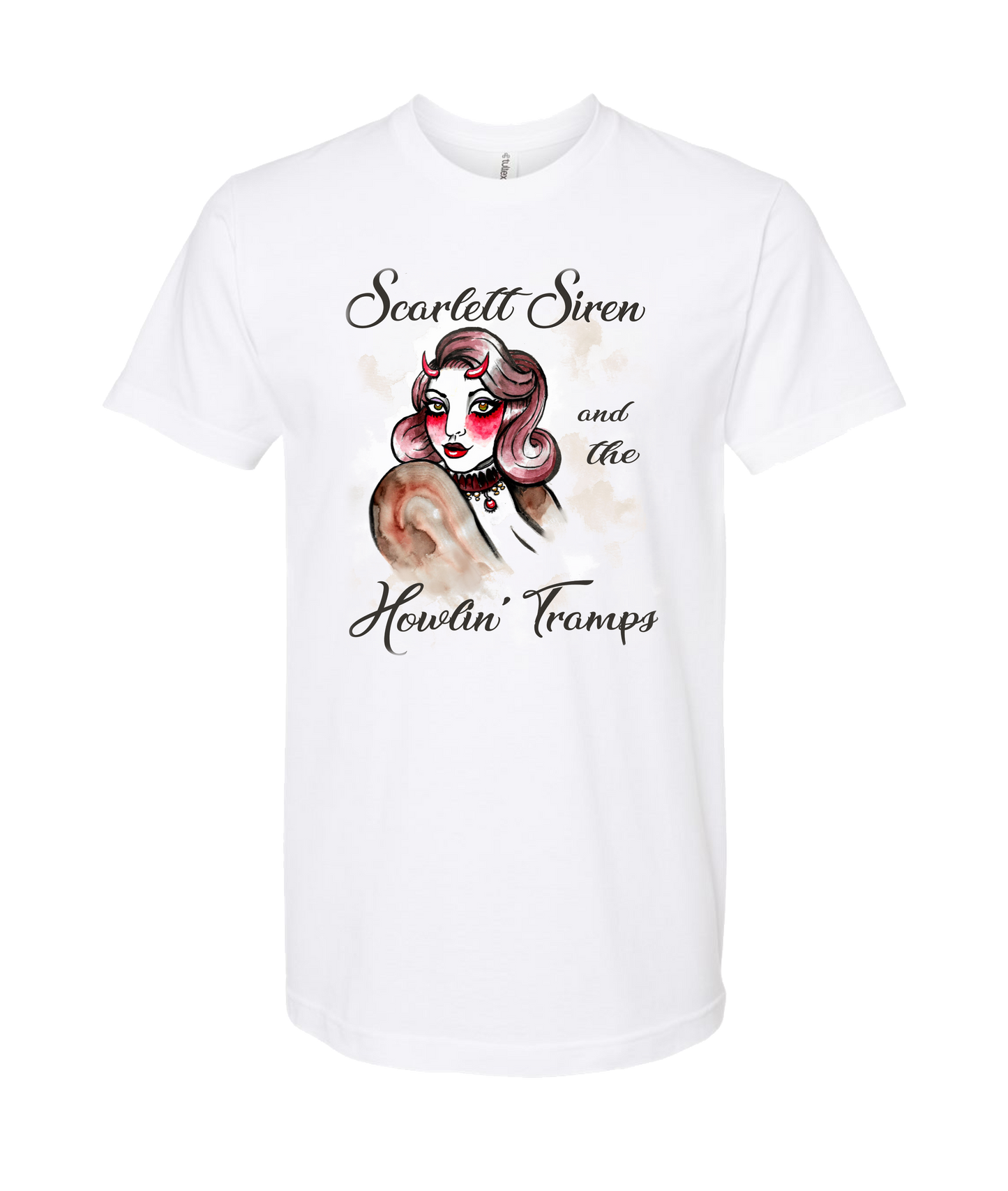 Scarlett Siren & The Howlin' Tramps - Design 2 - White T Shirt