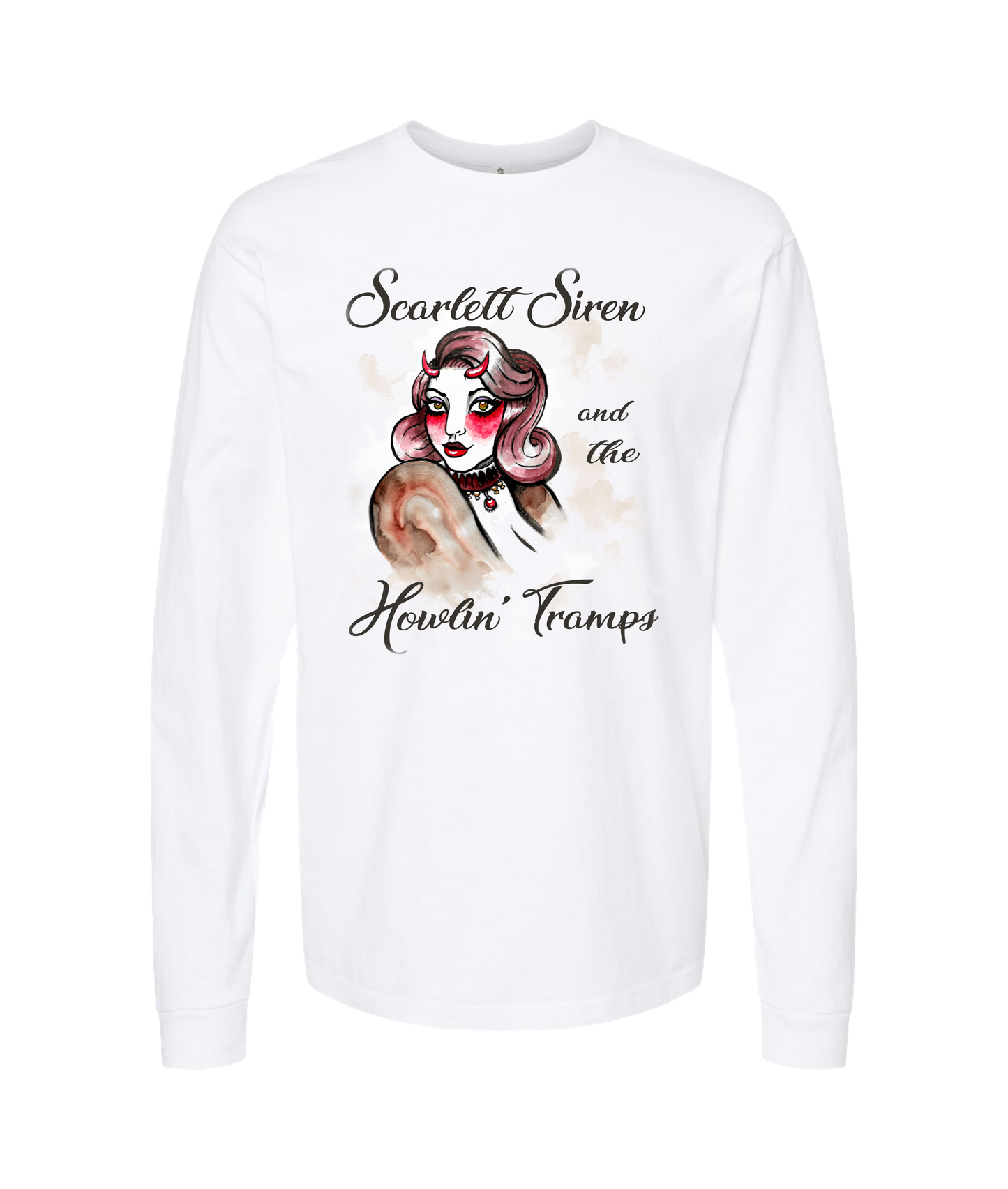 Scarlett Siren & The Howlin' Tramps - Design 2 - White Long Sleeve T