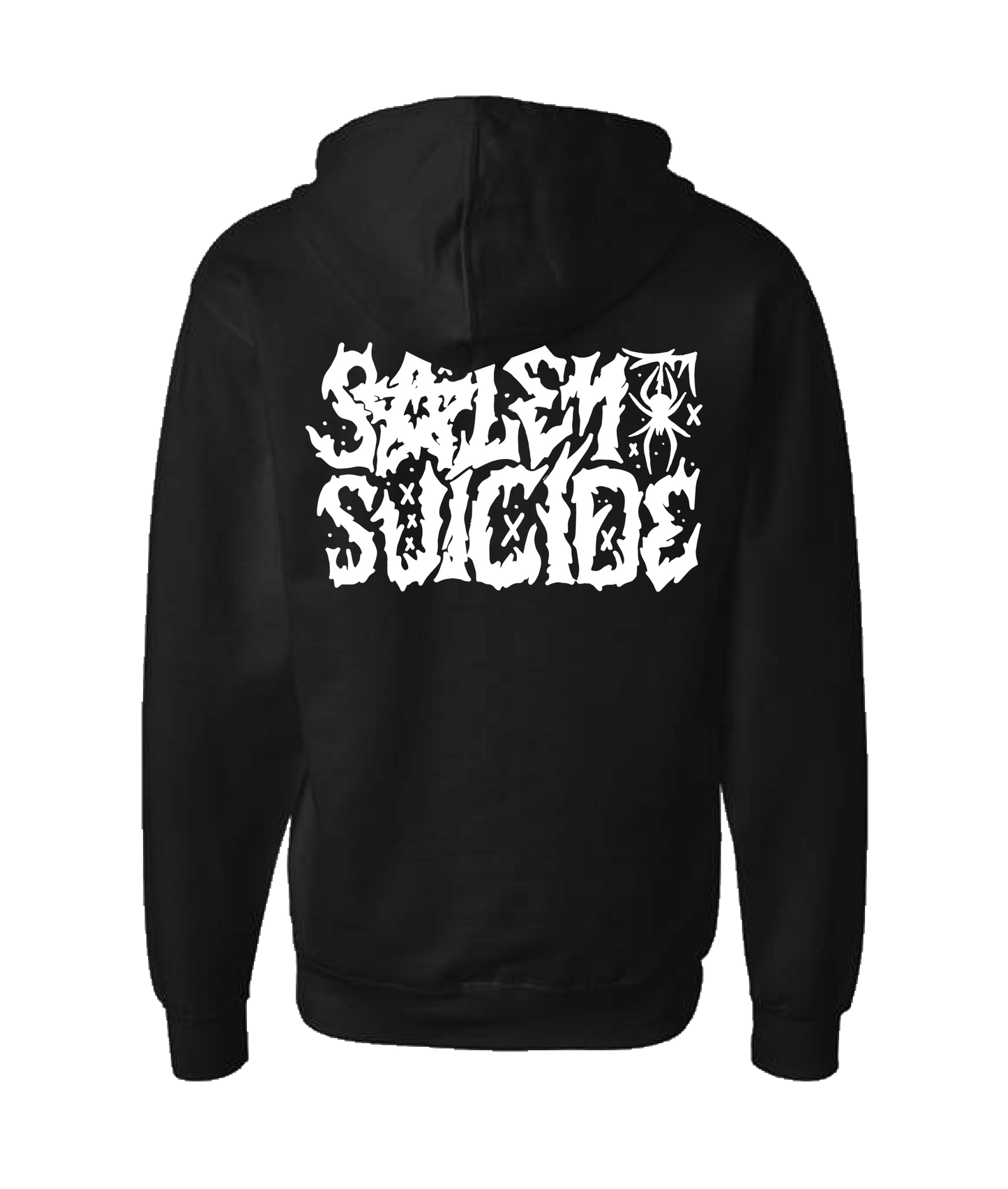 Salem Suicide - Logo White - Black Zip Up Hoodie