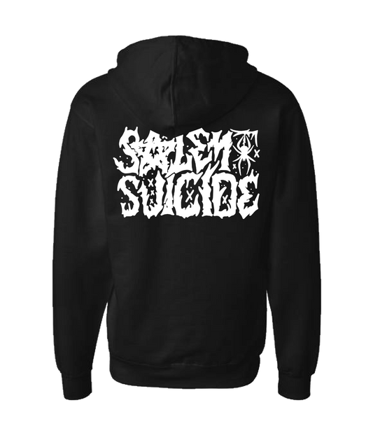 Salem Suicide - Logo White - Black Zip Up Hoodie