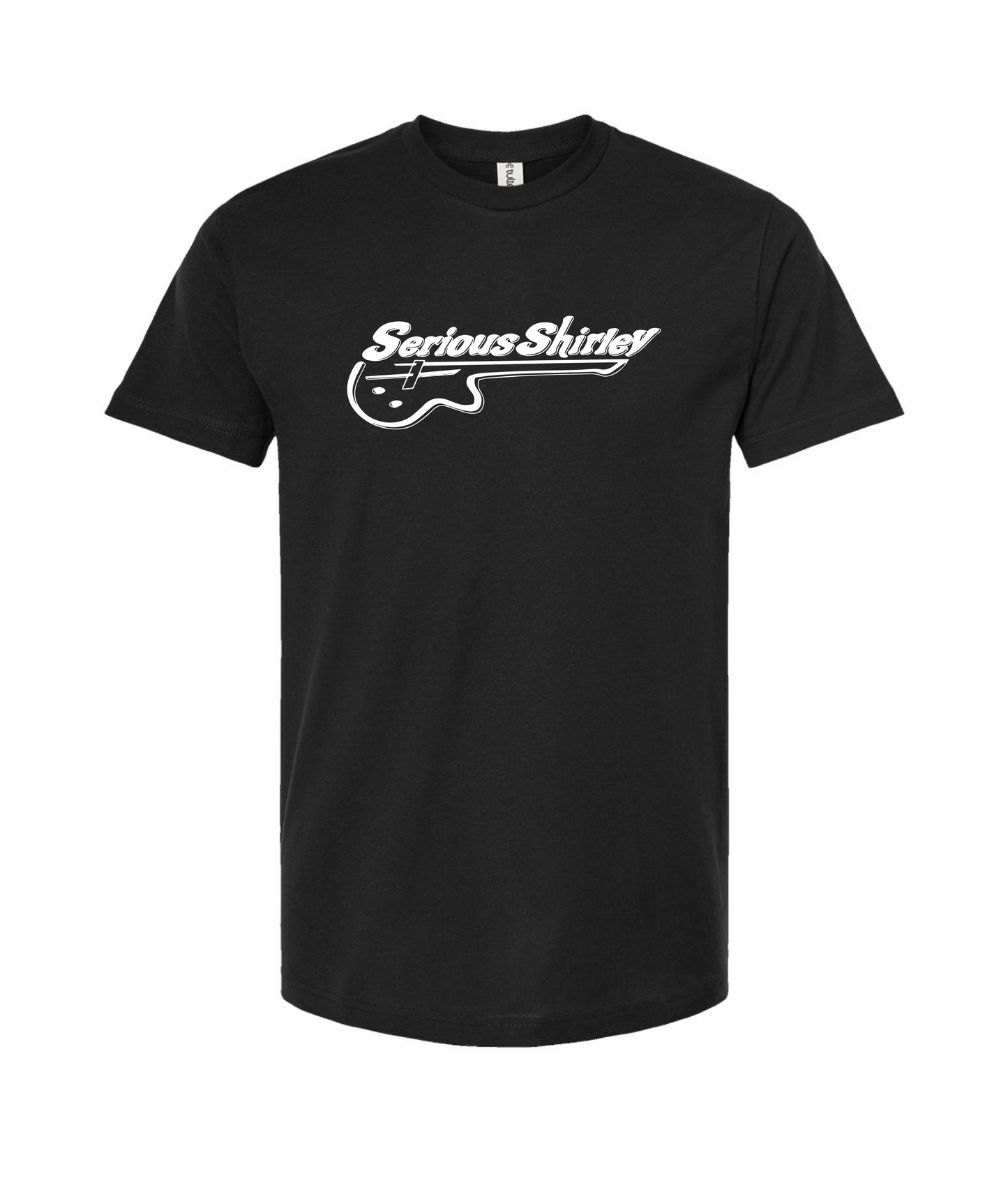 Serious Shirley - Guitar Logo - Black T-Shirt