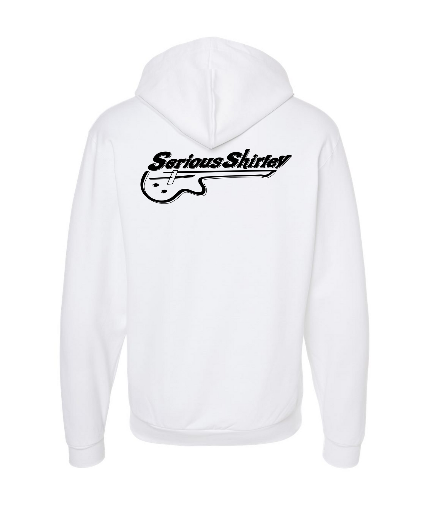 Serious Shirley - Guitar Logo - White Zip Hoodie