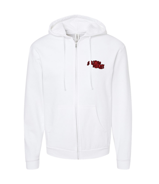V-SSTOP - DESIGN 3 - White Zip Up Hoodie