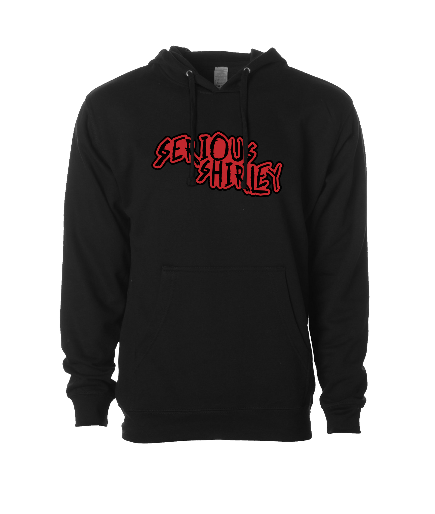 Serious Shirley - Red Scratch - Black Hoodie