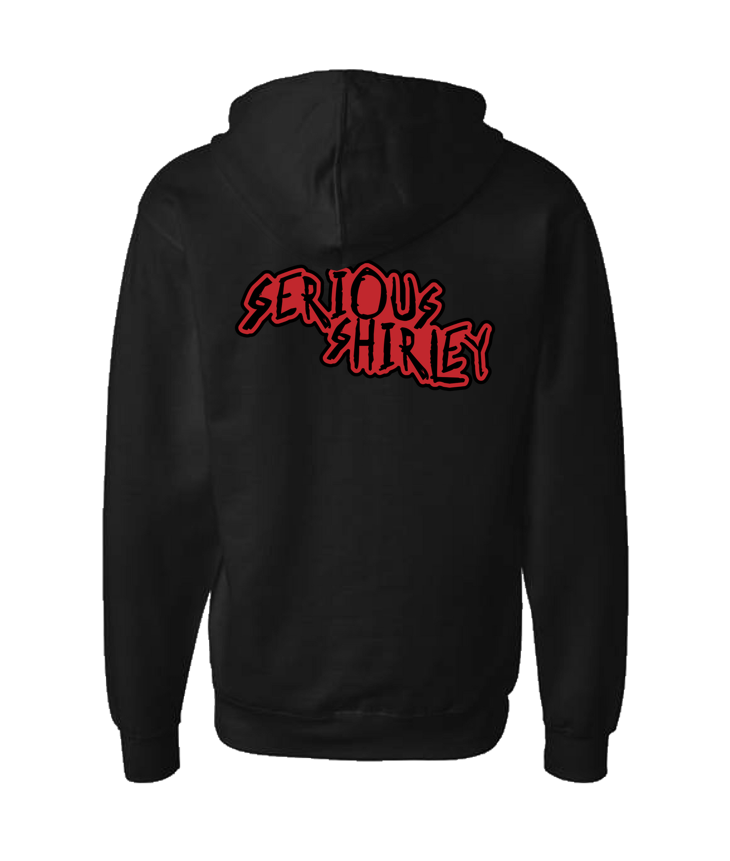 Serious Shirley - Red Scratch - Black Zip Up Hoodie
