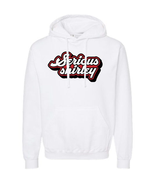 Serious Shirley - Red and White Logo - White Hoodie