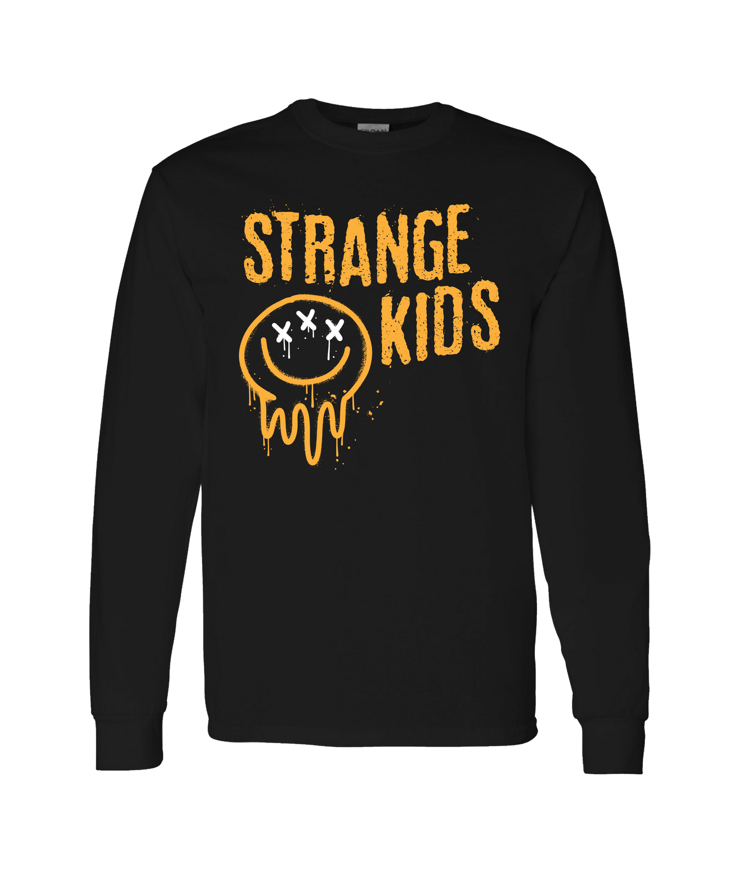 Strange Kids - Smile Stacked - Black Long Sleeve T