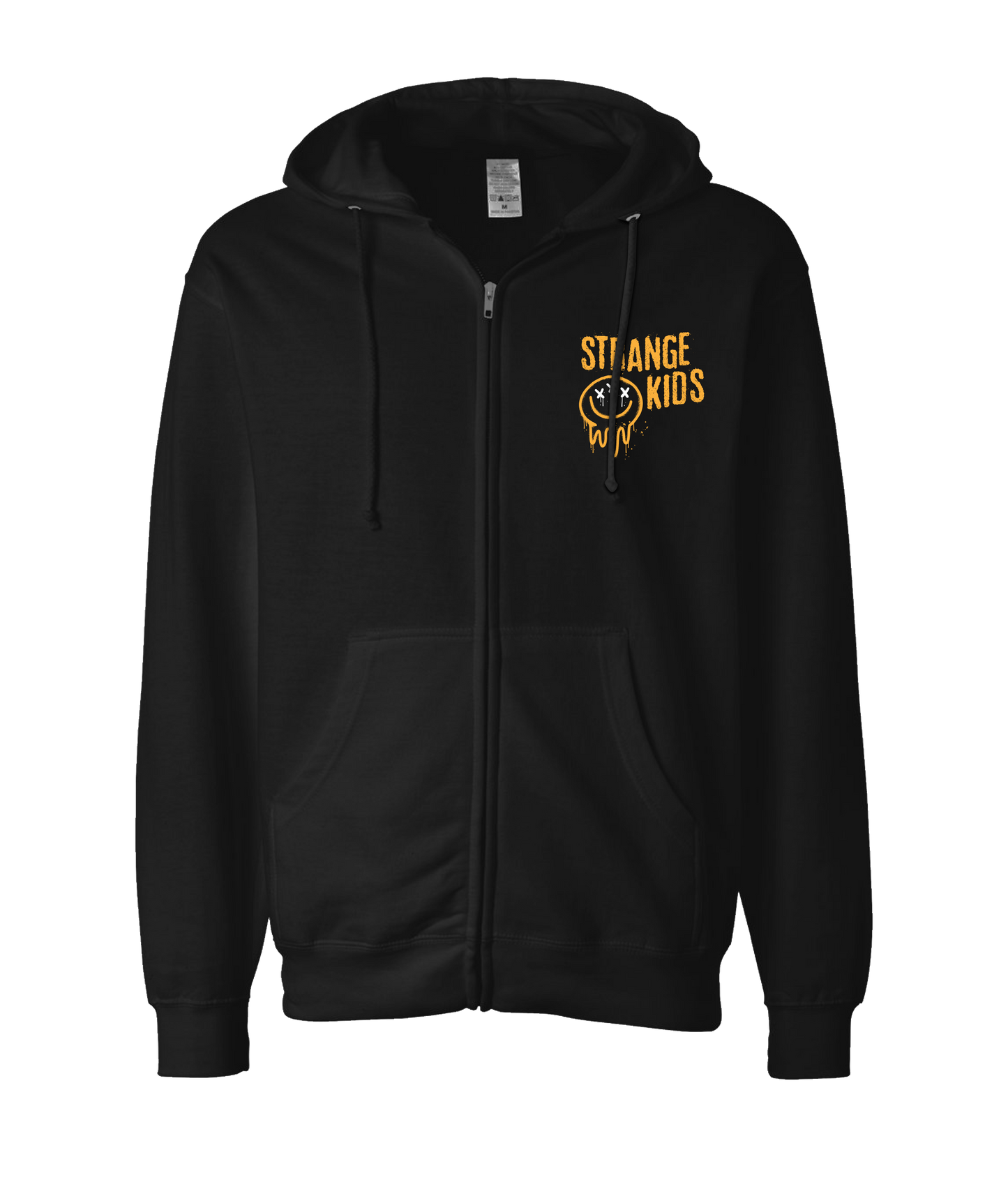 Strange Kids - Smile Stacked - Black Zip Up Hoodie