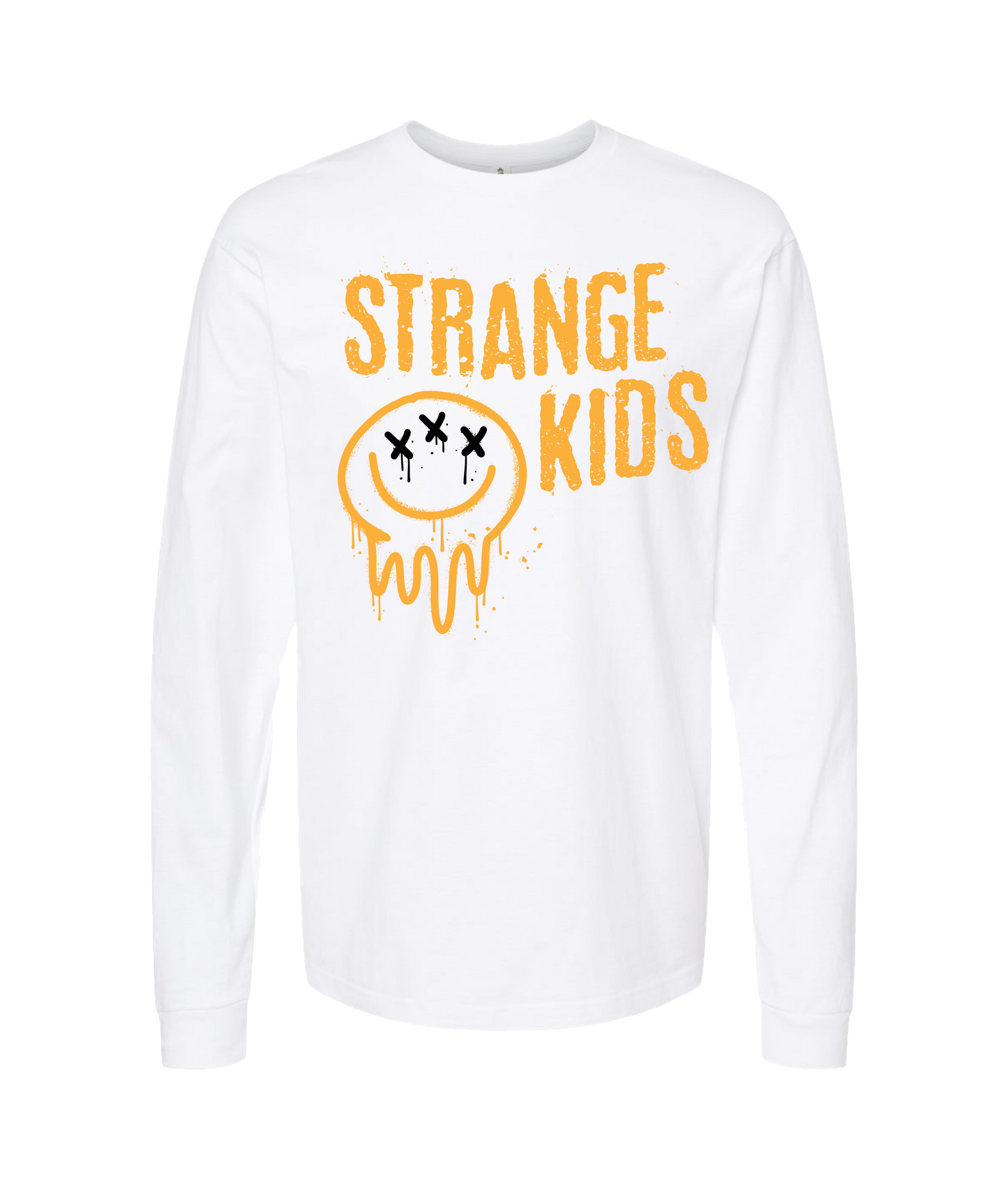 Strange Kids - Smile Stacked - White Long Sleeve T