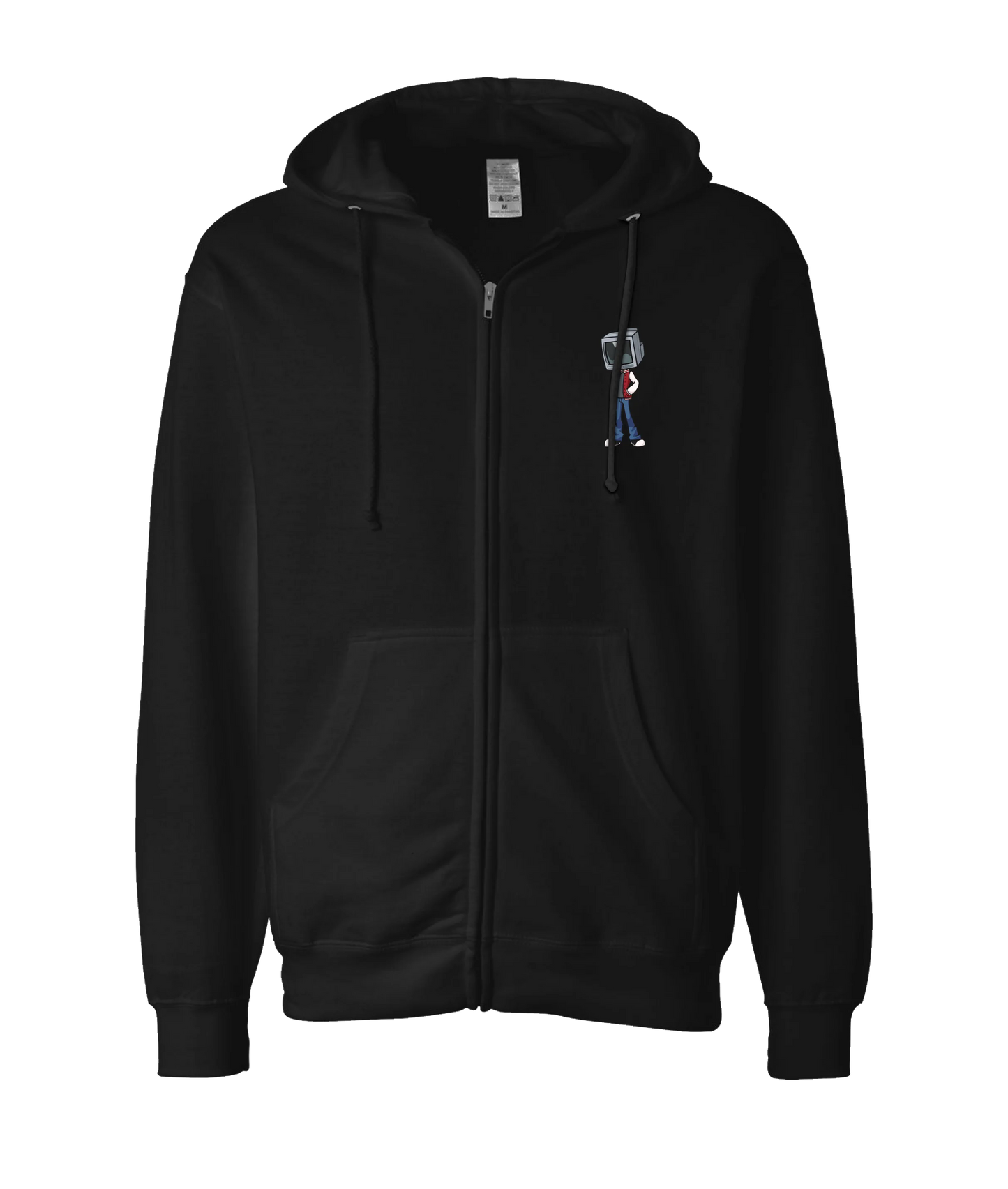 Static Snow - TV Head 1 - Black Zip Up Hoodie