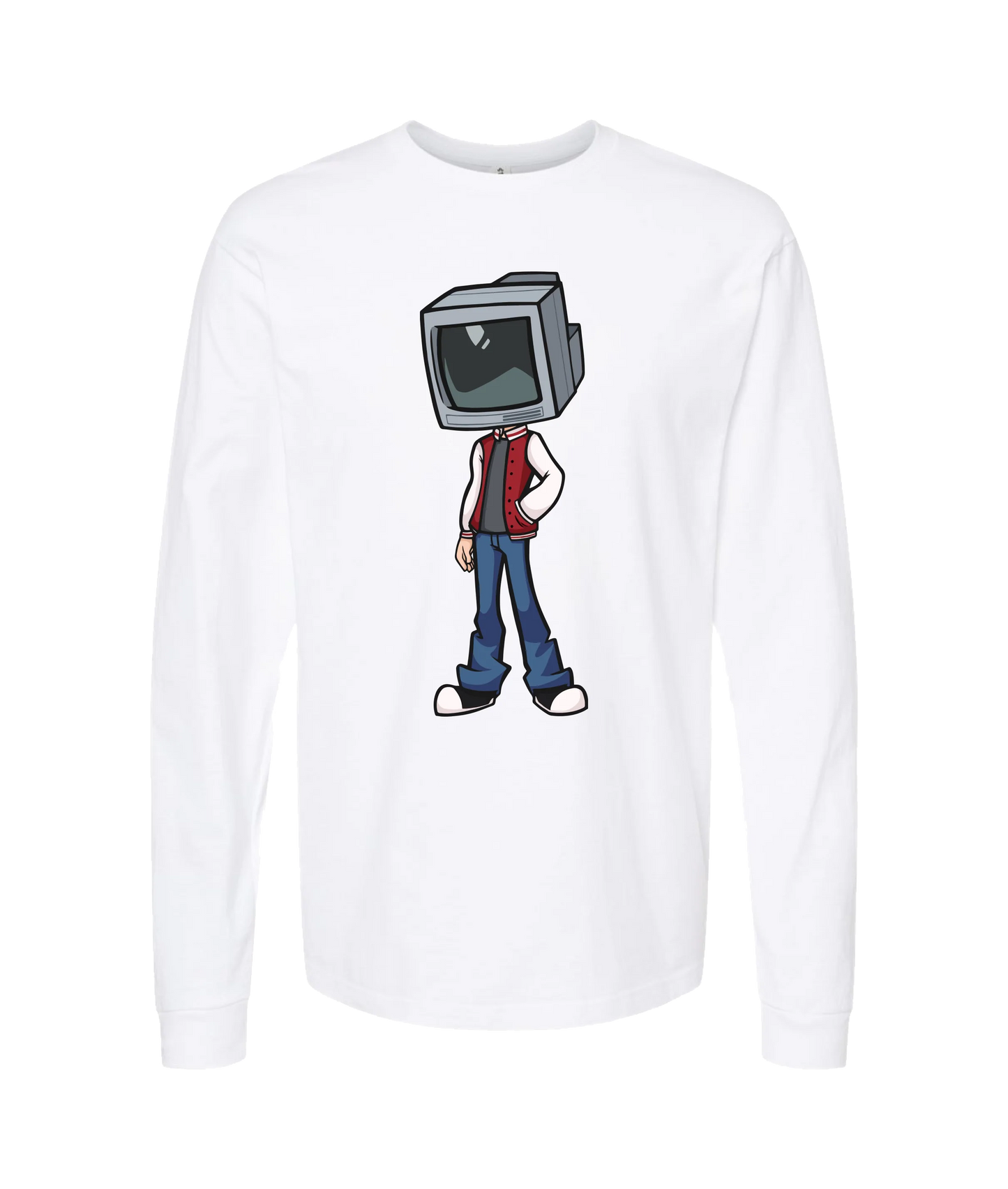 Static Snow - TV Head 1 - White Long Sleeve T