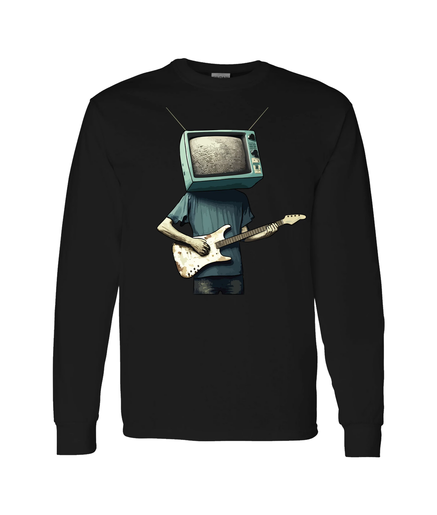 Static Snow - TV Head 2 - Black Long Sleeve T