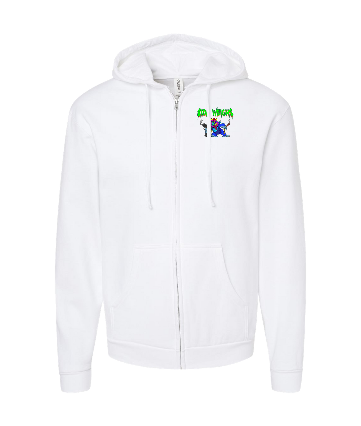 Side Weighs - Spitz - White Zip Up Hoodie