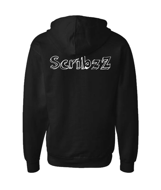 ScribzZ - Logo - Black Zip Up Hoodie