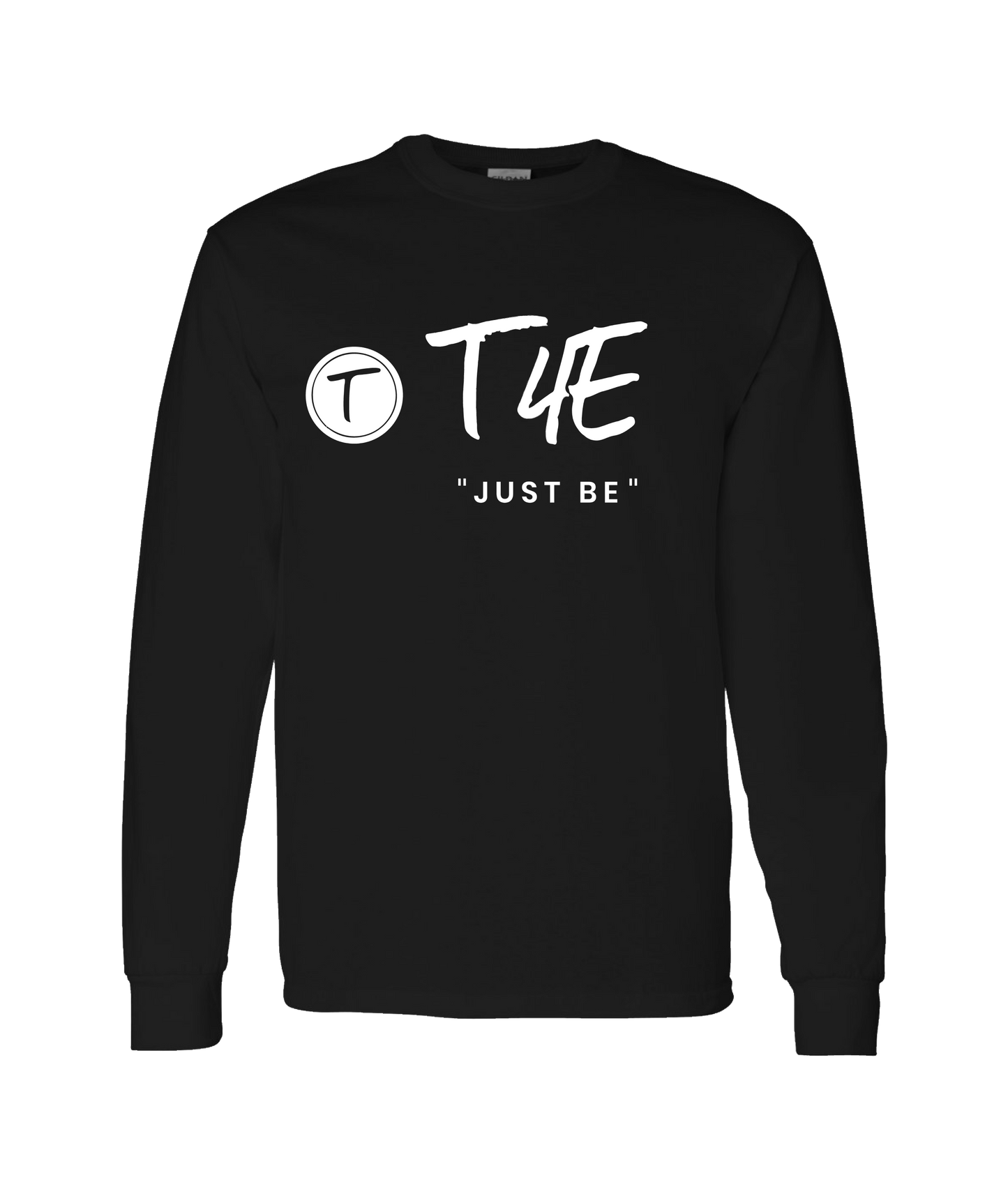 V-T4ETOP - JUST BE - Black Long Sleeve T