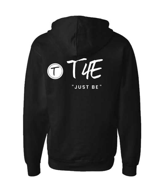 V-T4ETOP - JUST BE - Black Zip Up Hoodie