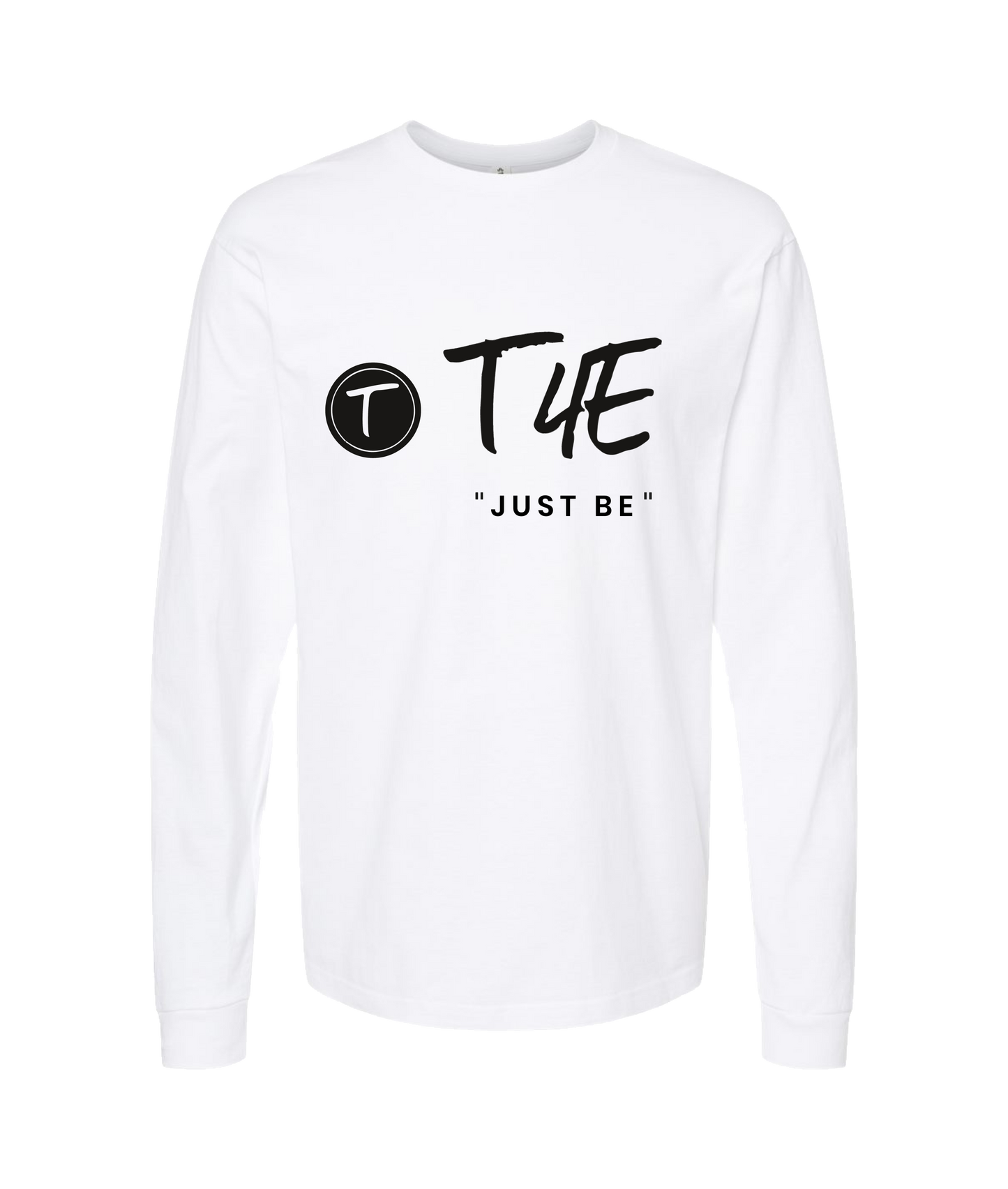 V-T4ETOP - JUST BE - White Long Sleeve T