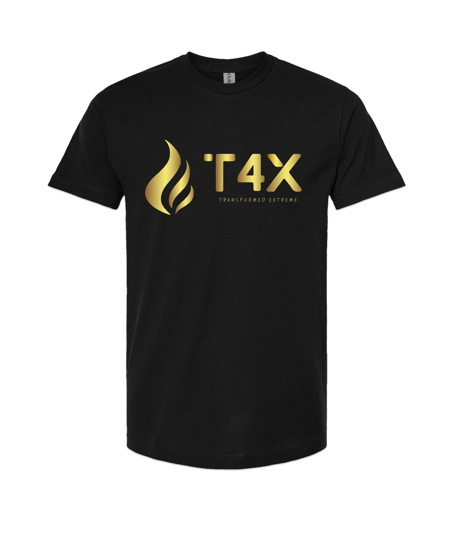 T4E (Trans4ormed Extreme) - GOLD FLAME - Black T Shirt