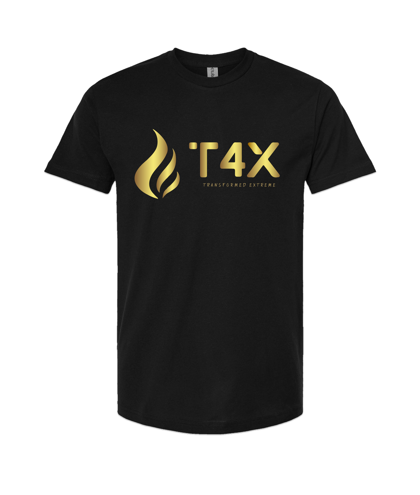 V-T4ETOP - GOLD FLAME - Black T Shirt