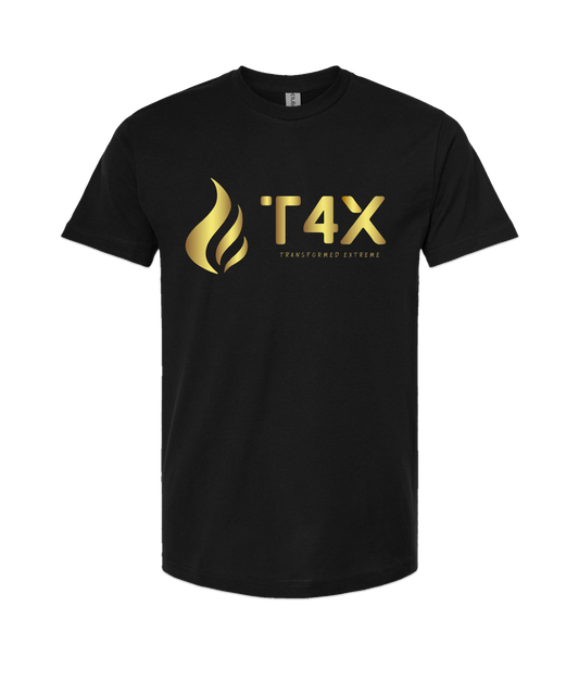 V-T4ETOP - GOLD FLAME - Black T Shirt