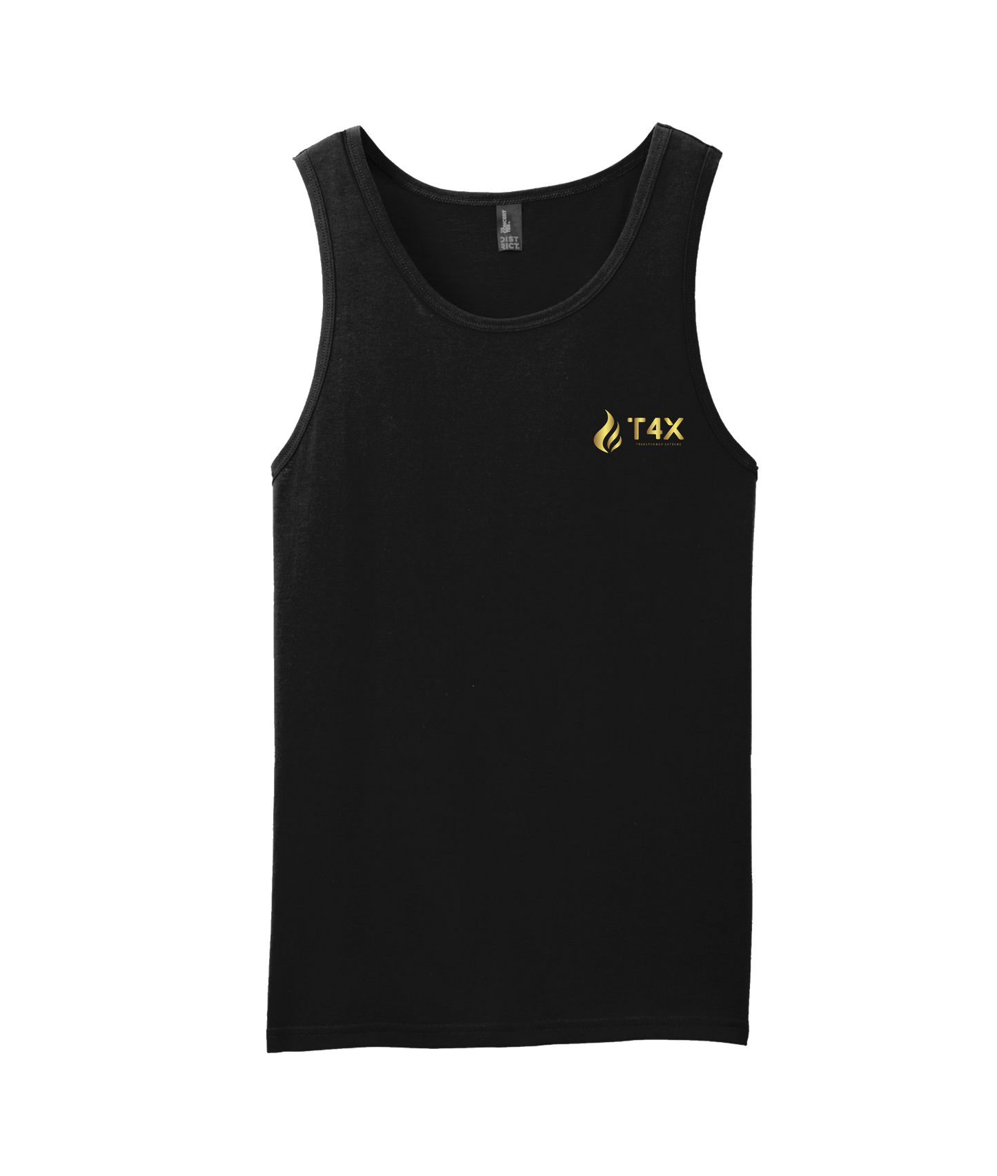 V-T4ETOP - GOLD FLAME - Black Tank Top