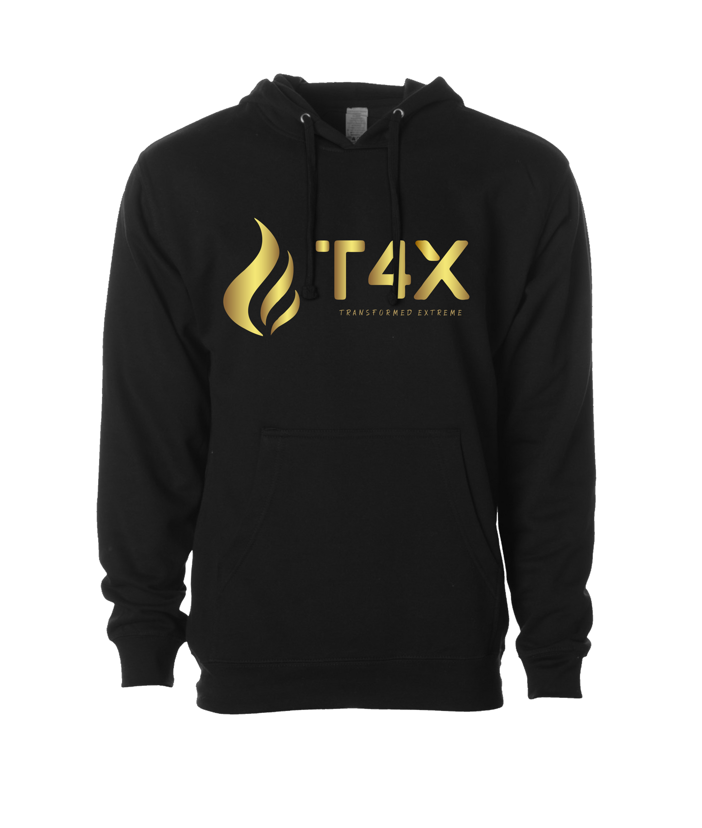 T4E (Trans4ormed Extreme) - GOLD FLAME - Black Hoodie