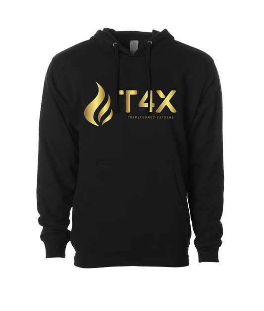 T4E (Trans4ormed Extreme) - GOLD FLAME - Black Hoodie