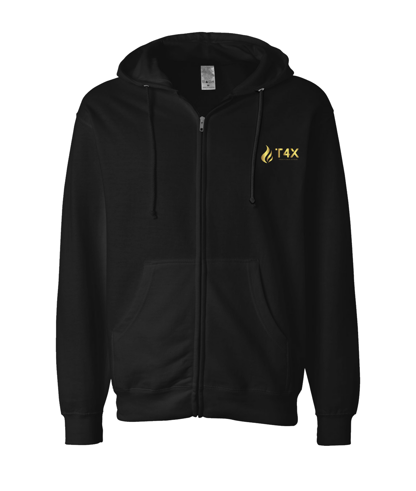 T4E (Trans4ormed Extreme) - GOLD FLAME - Black Zip Up Hoodie