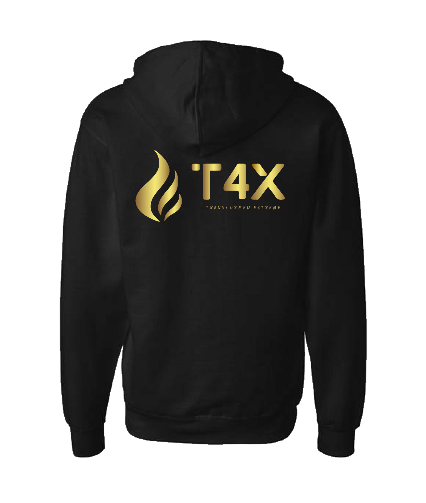 V-T4ETOP - GOLD FLAME - Black Zip Up Hoodie