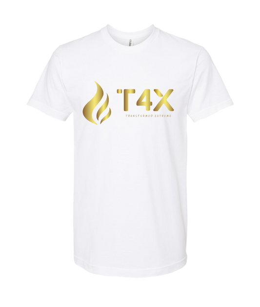 V-T4ETOP - GOLD FLAME - White T Shirt