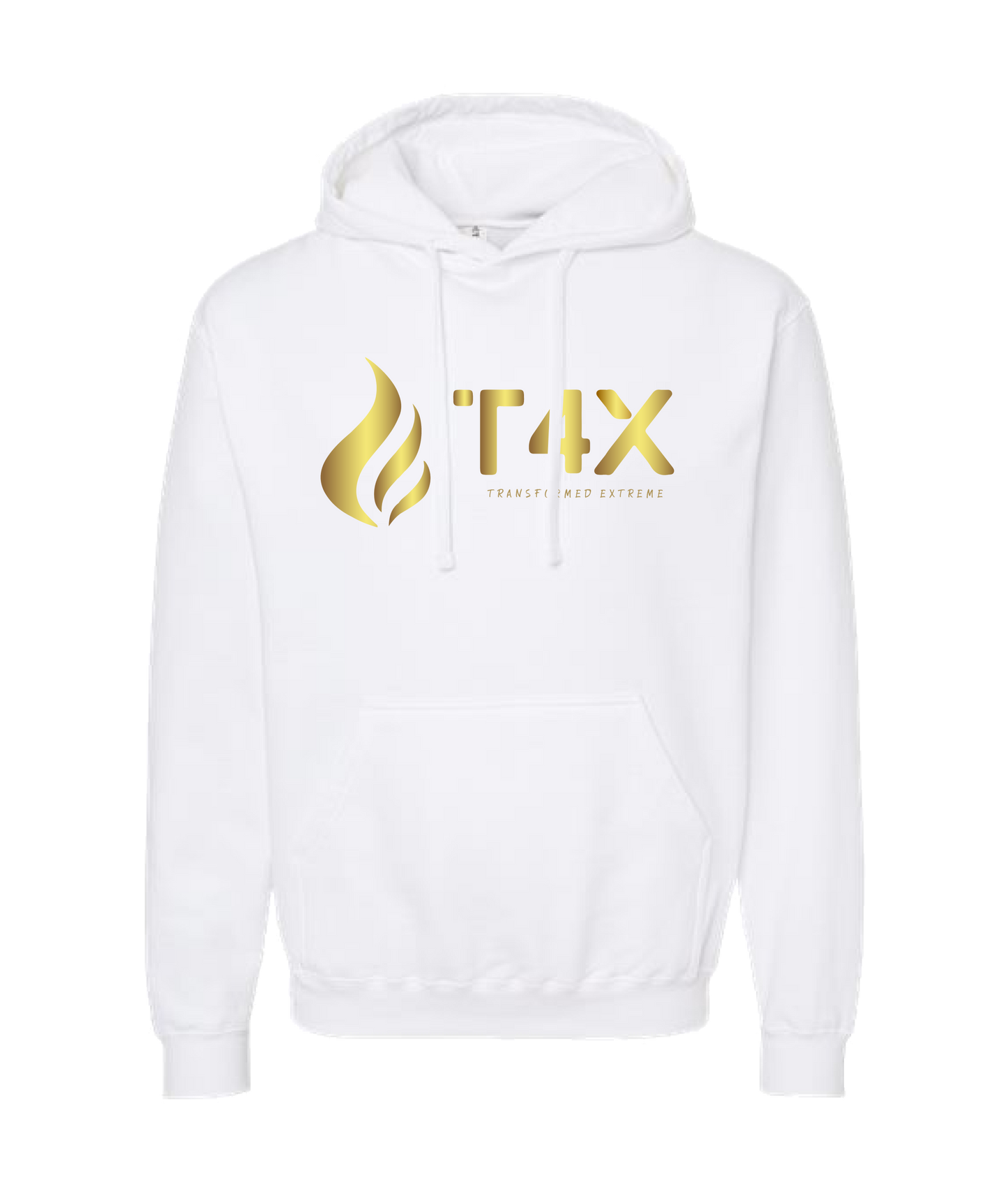 T4E (Trans4ormed Extreme) - GOLD FLAME - White Hoodie