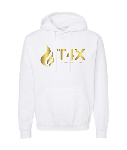 V-T4ETOP - GOLD FLAME - White Hoodie