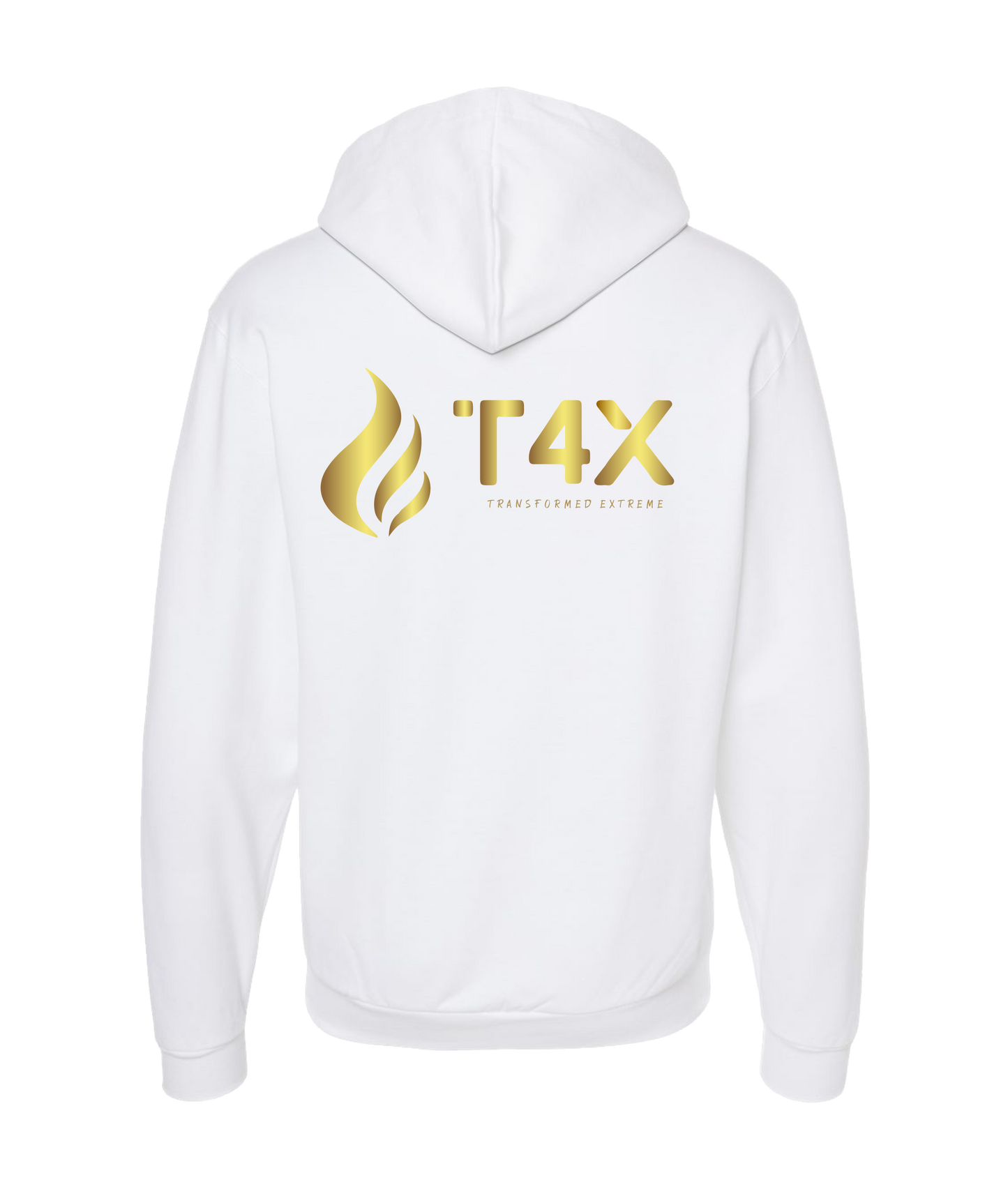 T4E (Trans4ormed Extreme) - GOLD FLAME - White Zip Up Hoodie