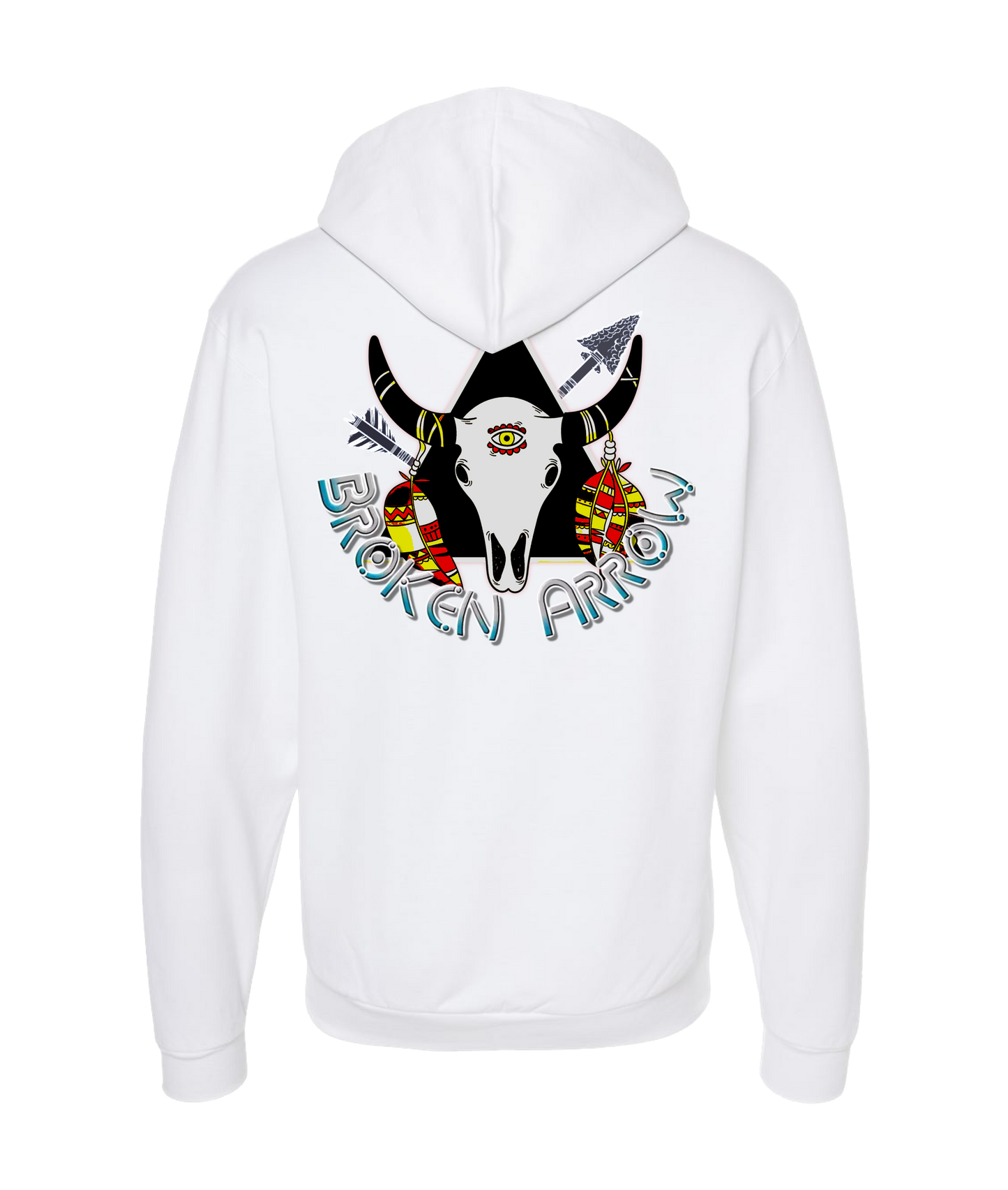 V-TBBATOP - Broken Arrow 1 - White Zip Up Hoodie