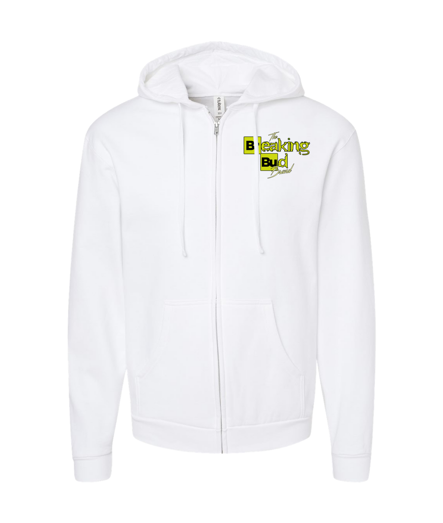 The Breakin Bud Brand - Winter season - White Zip Up Hoodie