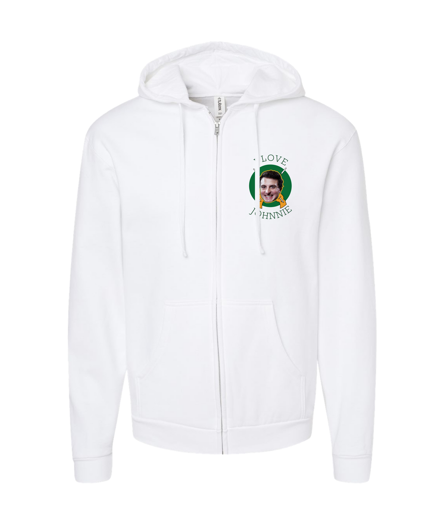 The Big Break - I Love Johnnie - White Zip Up Hoodie