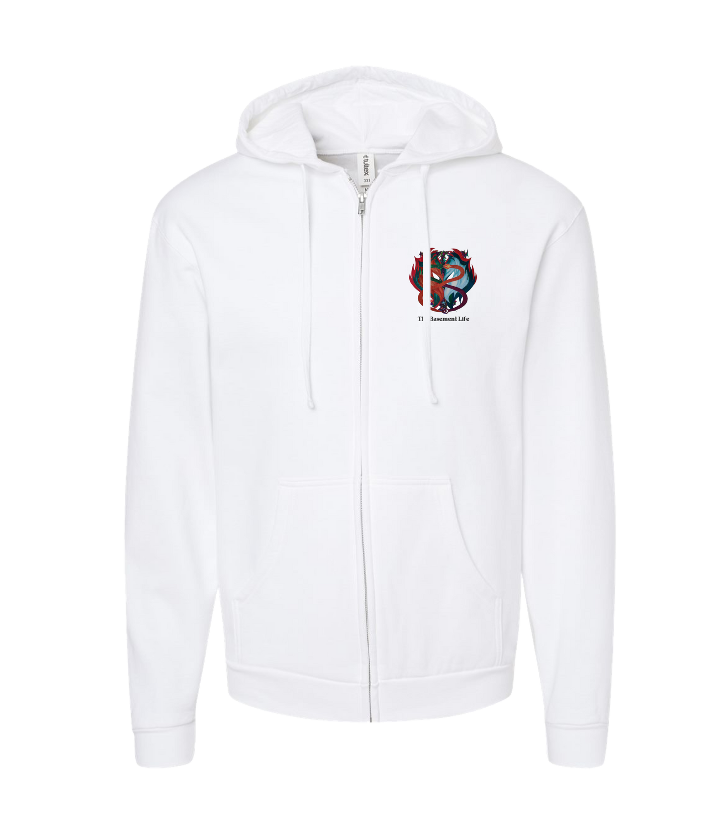 The Basement Life - Infinite Snake - White Zip Up Hoodie