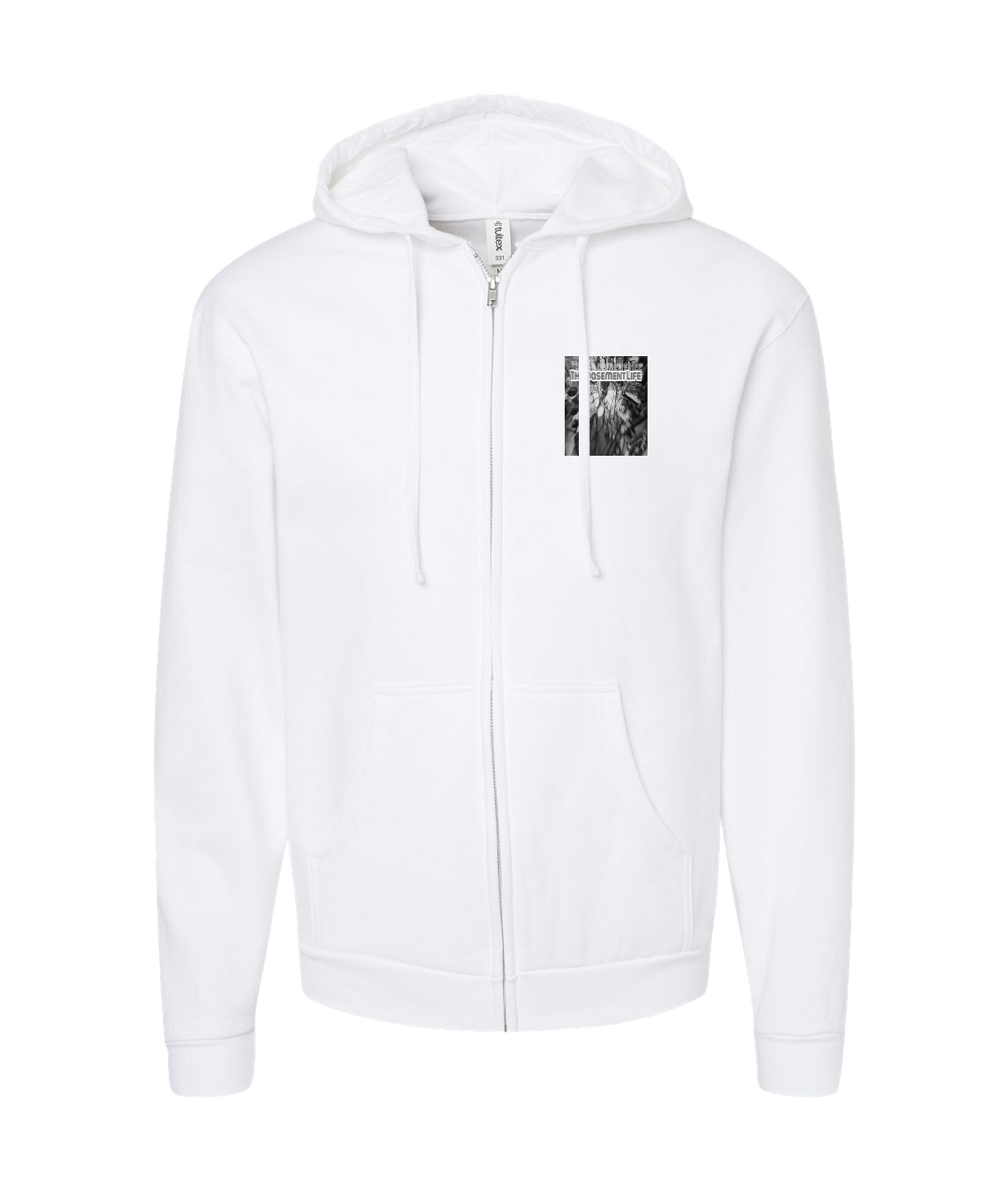 The Basement Life - Studio - White Zip Up Hoodie